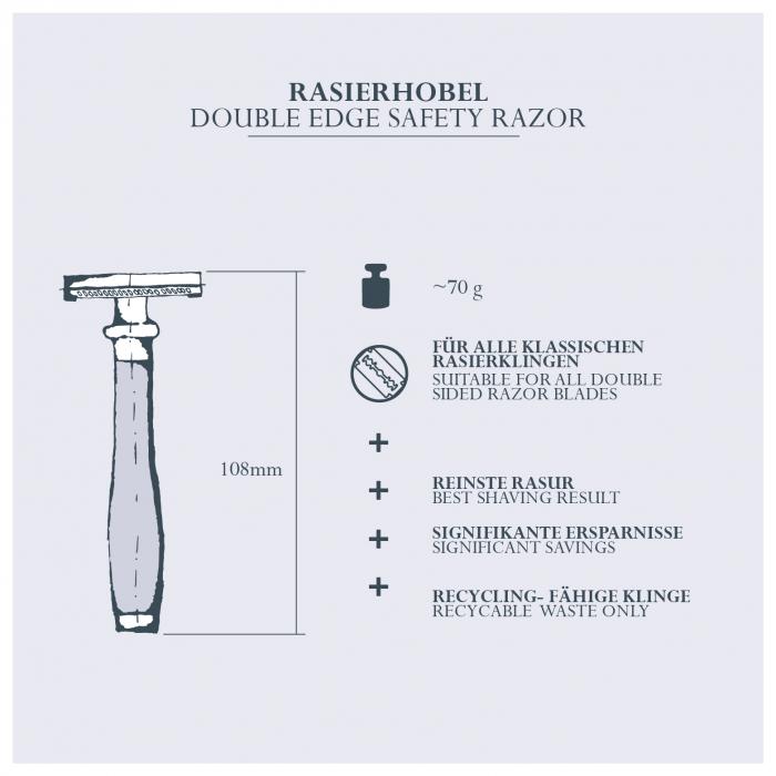 Safety Razor Travel Set, Walnut Wood