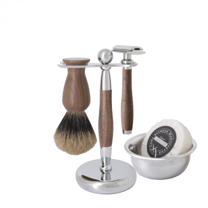 Safety Razor Set, Walnut Wood