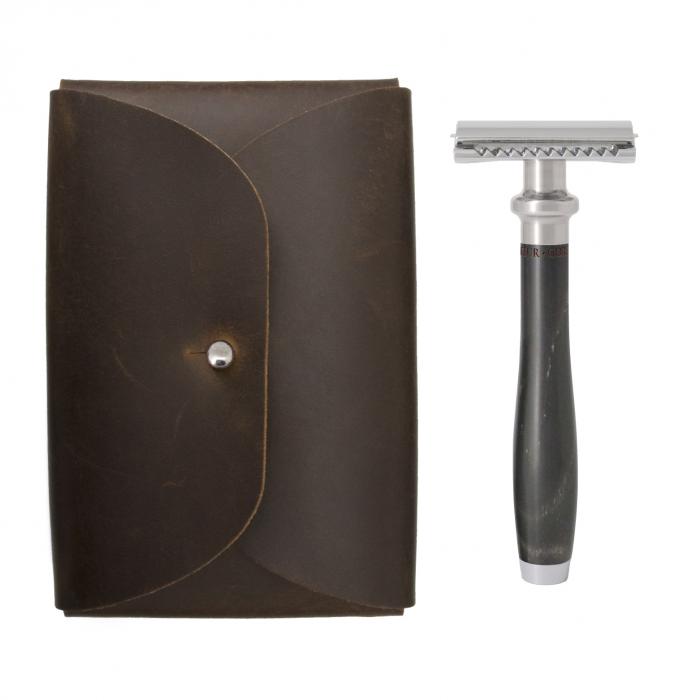 Safety Razor Travel Set, Cow Horn
