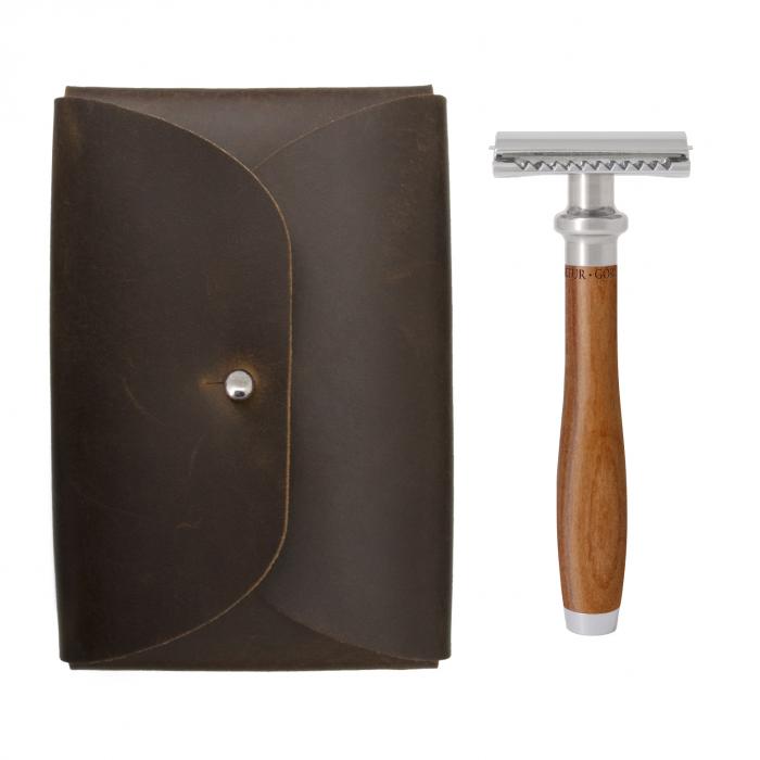 Safety Razor Travel Set, Plum Wood