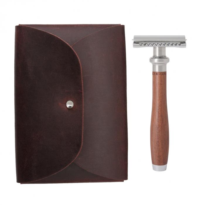 Safety Razor Travel Set, Bloodwood
