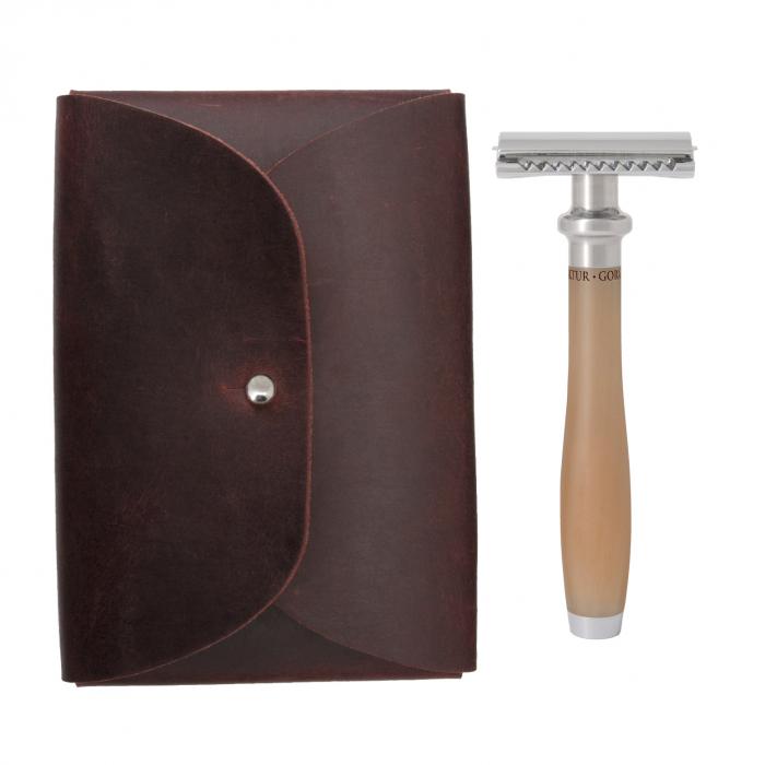 Safety Razor Travel Set, Yak Horn