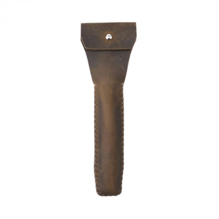 Leather Sleeve for Cartridge Razor, Coffee Color