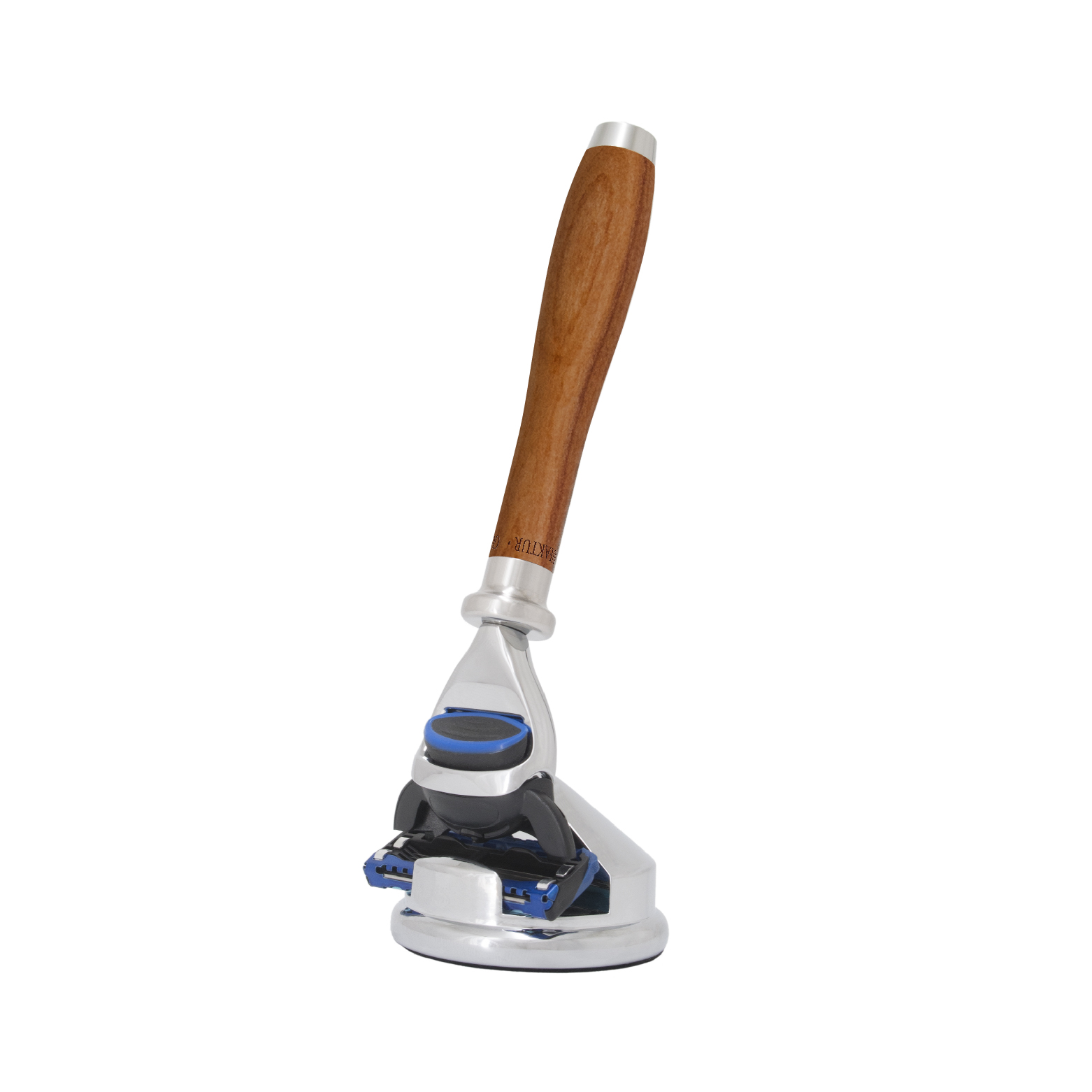 Plum Razor Gora Klingen Manufaktur - Fusion 5 Razor with Stand, Plum Wood