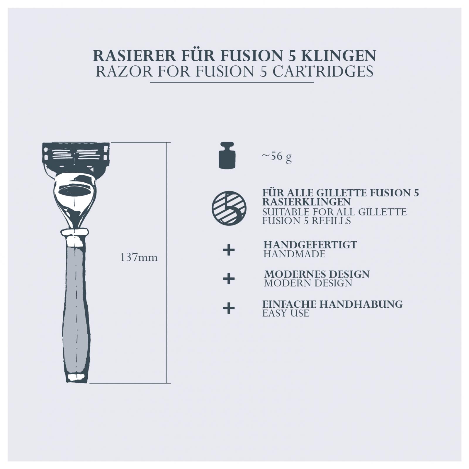 Fusion 5  Razor Set, Yak Horn