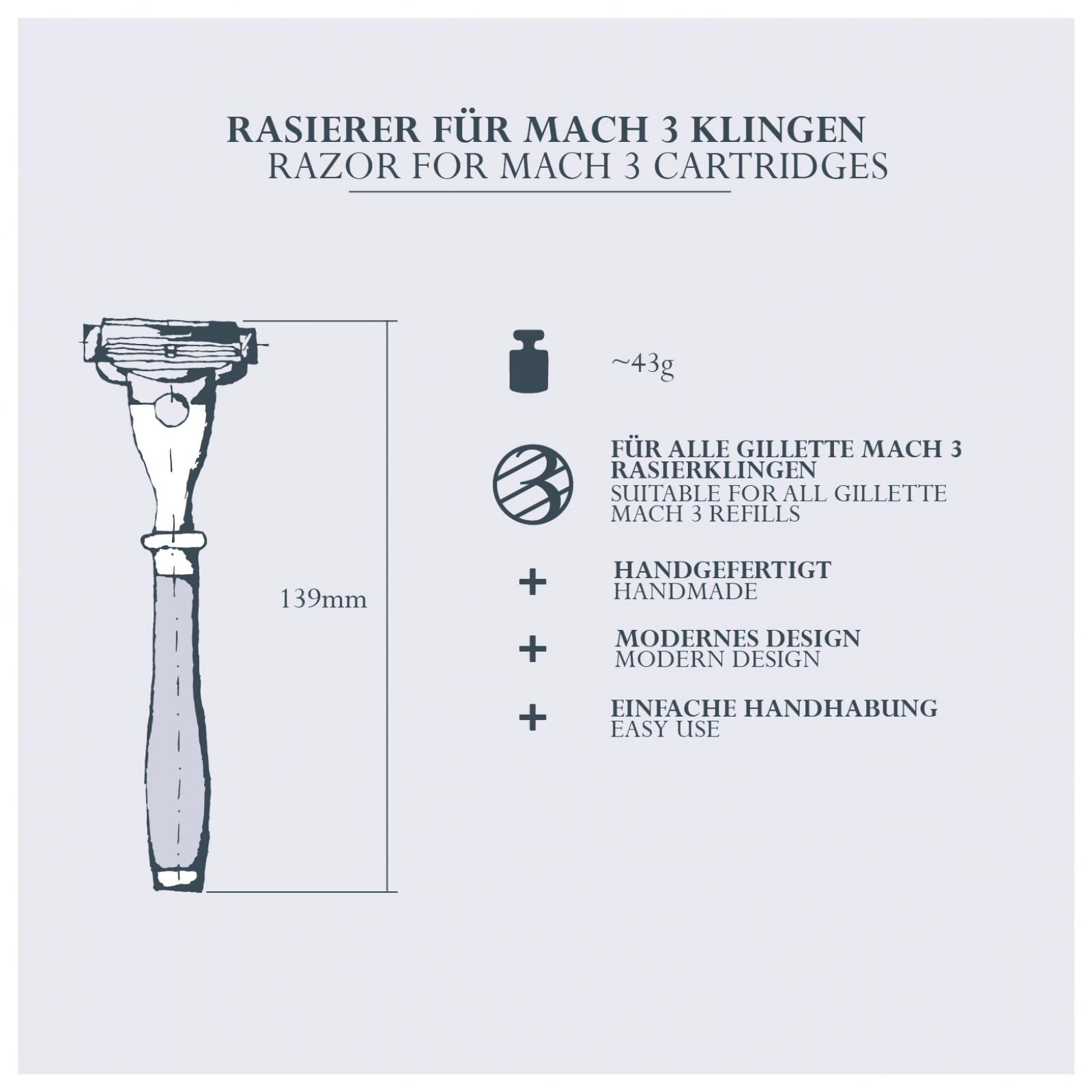 Mach 3 Razor with Stand, Bloodwood
