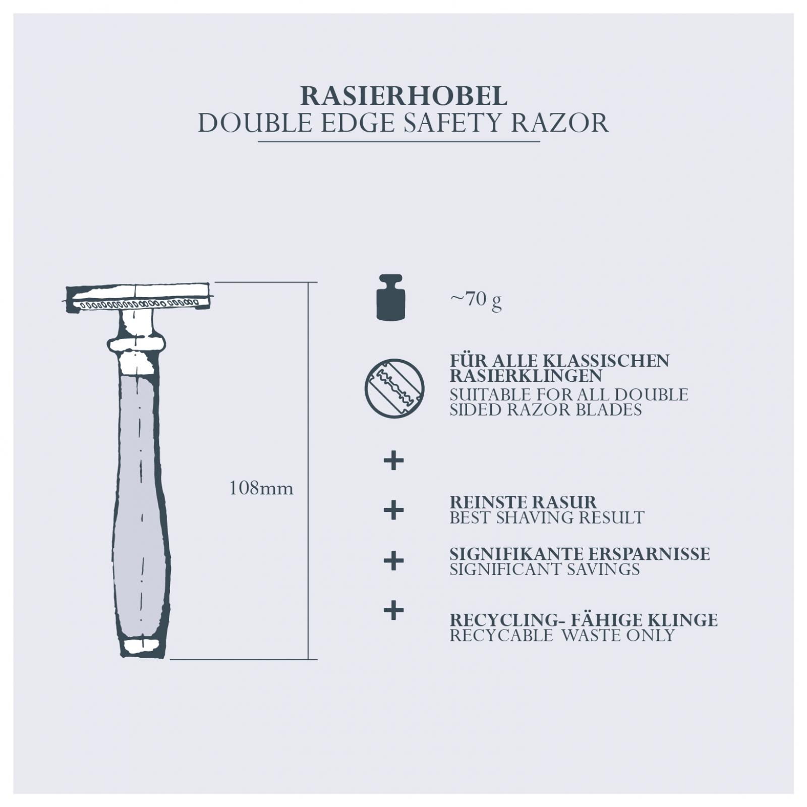 Safety Razor Travel Set, Walnut Wood