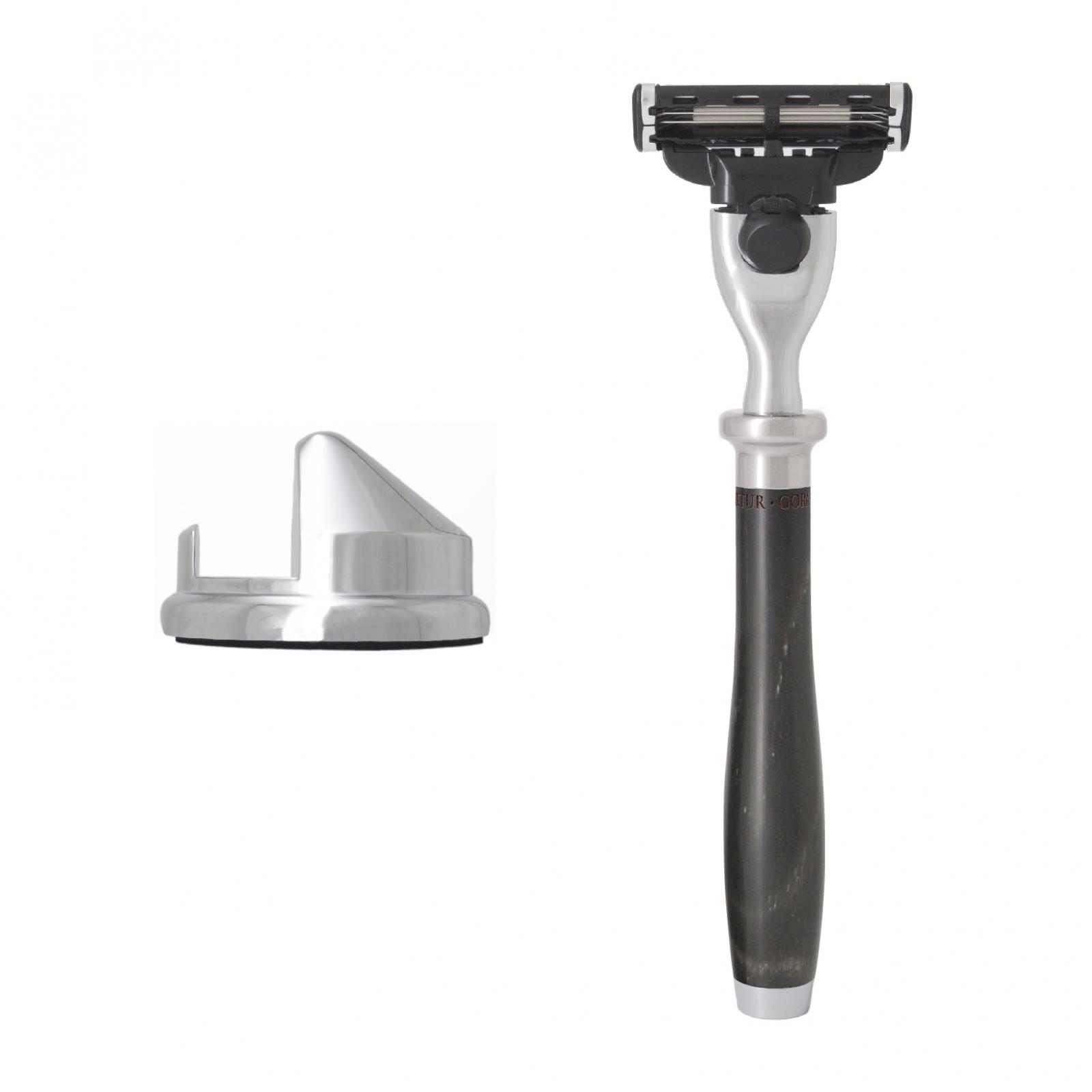 Mach 3 Razor with Stand, Cow Horn