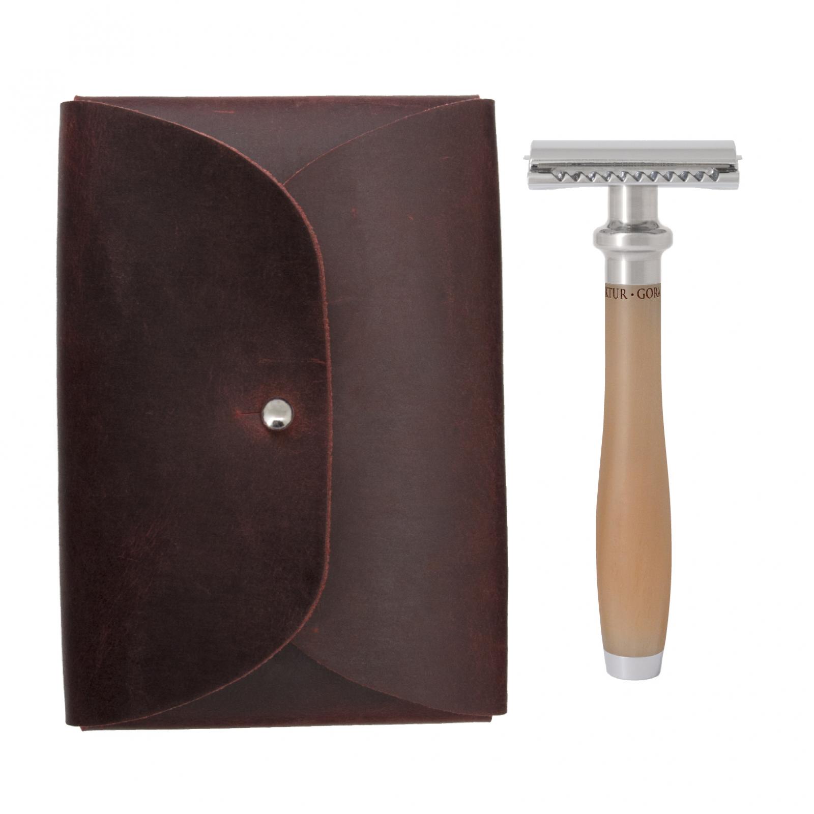 Safety Razor Travel Set, Yak Horn