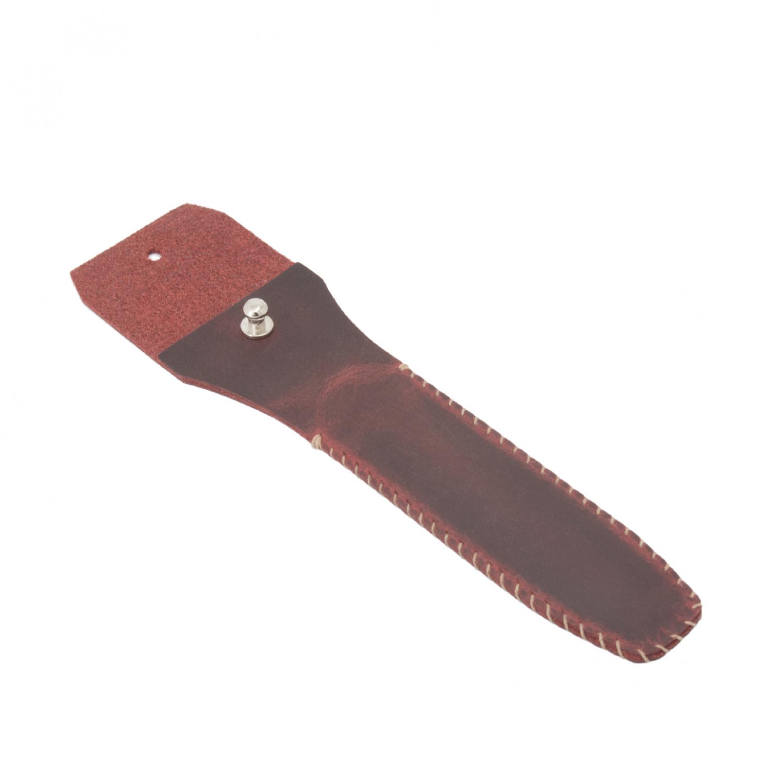 Leather Sleeve for Cartridge Razor, Red Wine Color